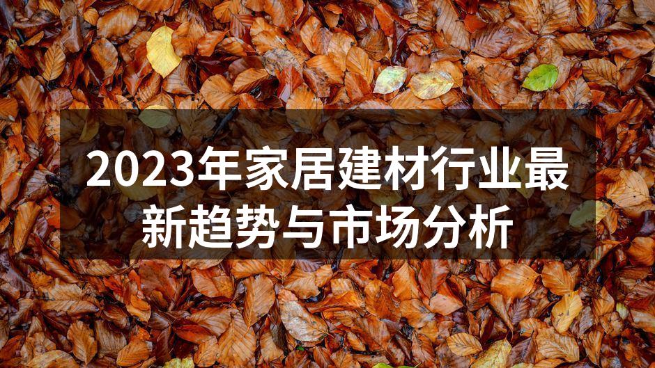2023年家居建材行业最新趋势与市场分析